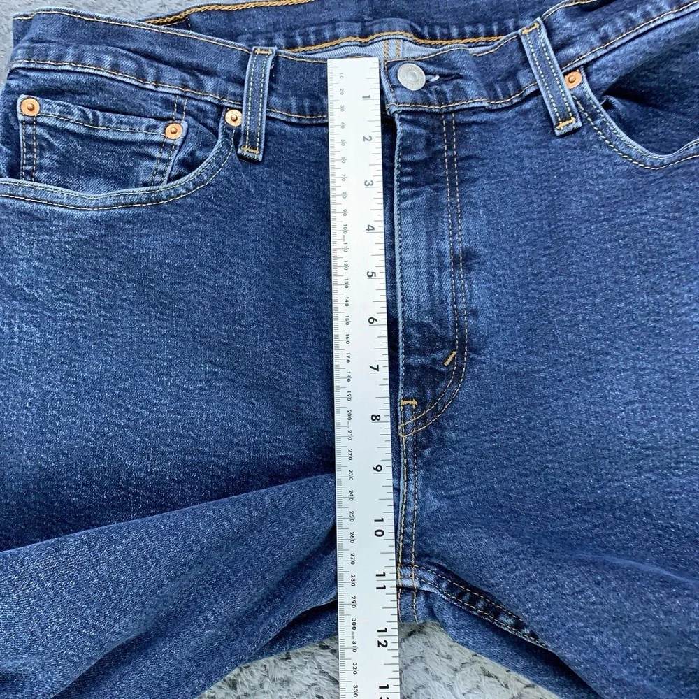 Levis 514 Jeans Men 36x32 (Fits 35x31) Blue Stretch Straight Leg Dark Wash Denim